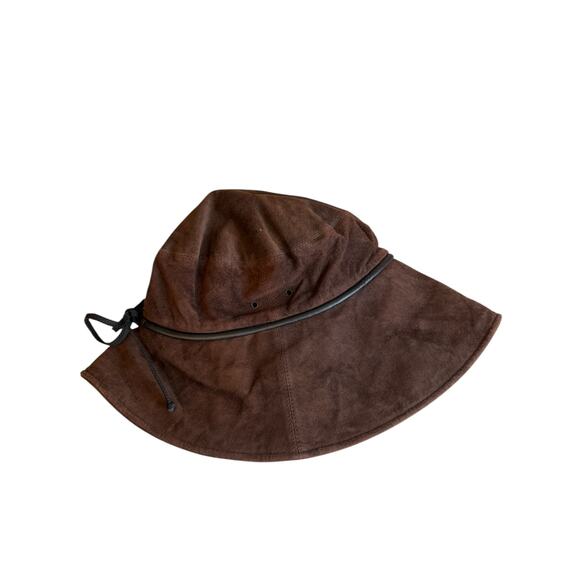 Eric Javits Wide Brim Hat Waterproof Suede Dark Brown - Picture 8 of 11